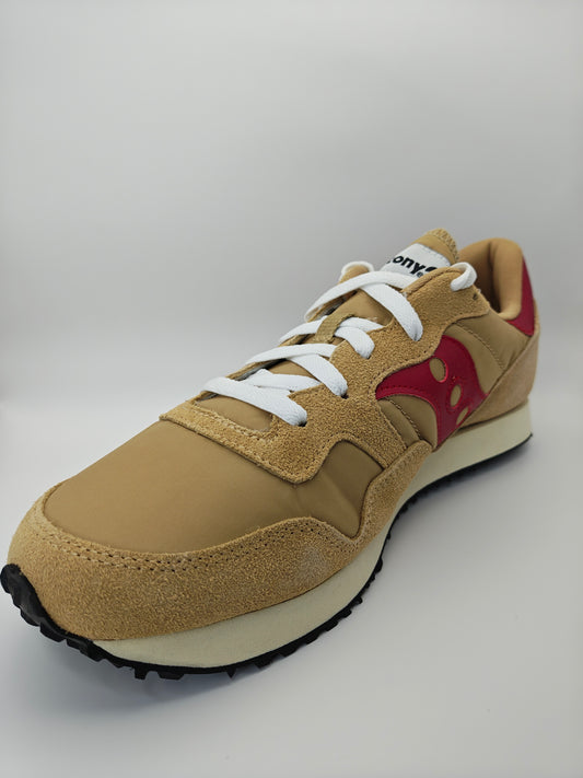 SAUCONY DXN TRAINER VINTAGE TAN RED 